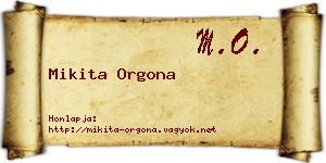 Mikita Orgona névjegykártya